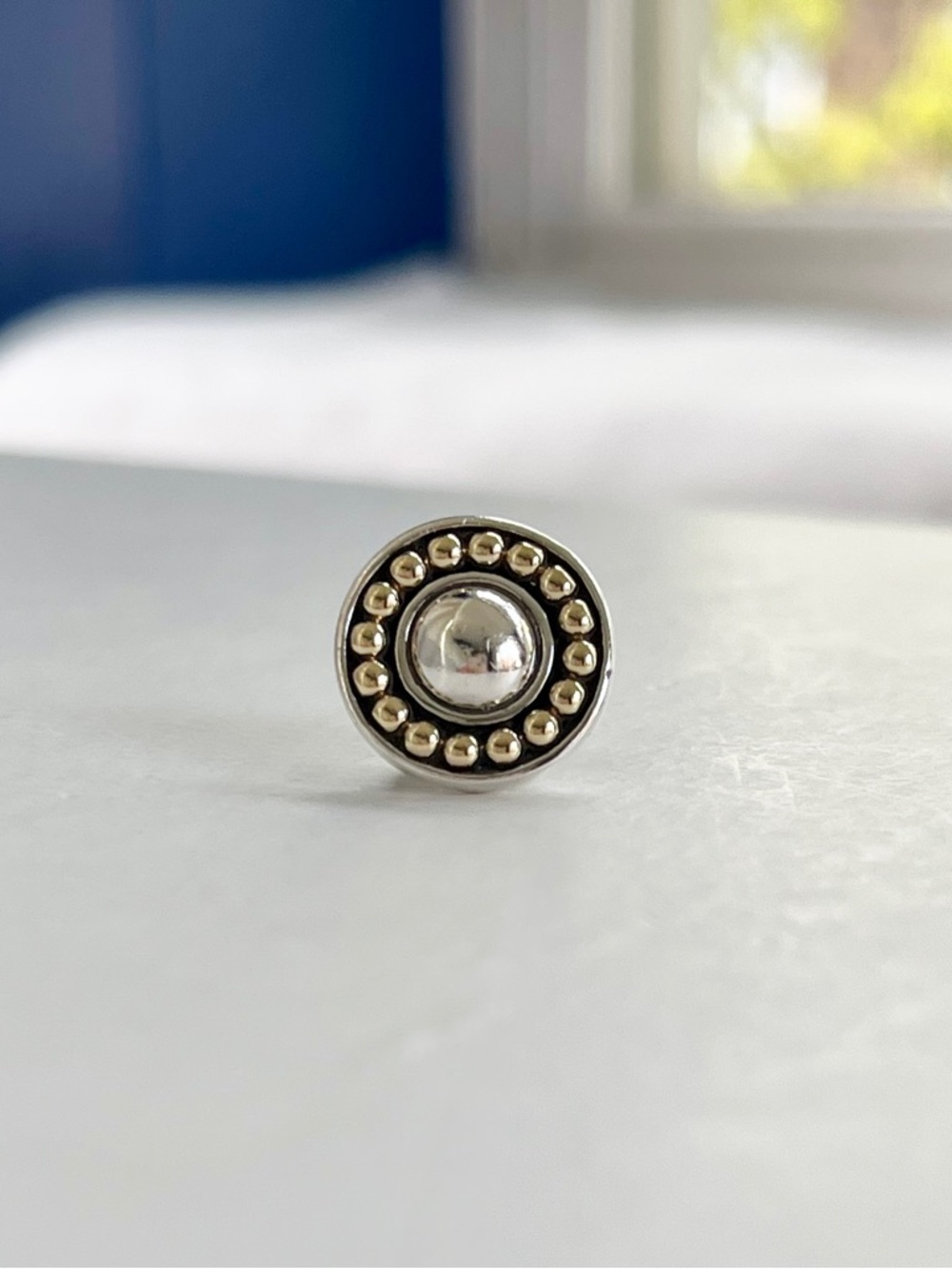LAGOS 18k Gold & Sterling Silver “Enso” Circle Stud Earring